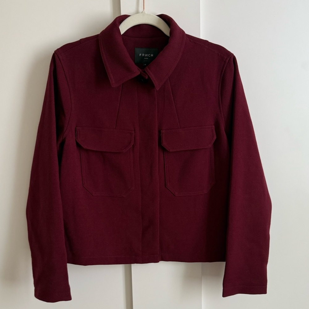FRNCH Paris Jacket Merlot Coat Contemporary Trend Barn Blazer French Girl Vibe - Picture 2 of 8